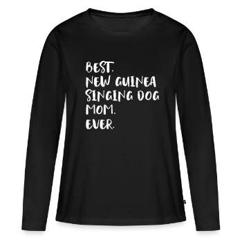 Nouvelle-Guinée Chien Chanteur Maman - T-shirt manches longues Premium bio Femme - noir - Devant - Julia (174cm)