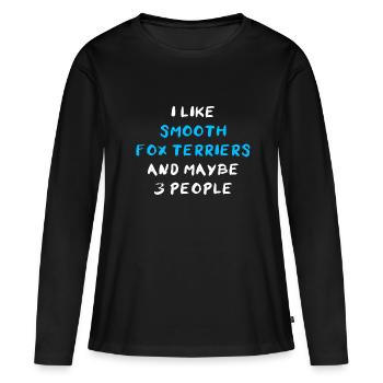 Fox Terrier lisse - T-shirt manches longues Premium bio Femme - noir - Devant - Julia (174cm)