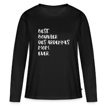 Bouvier Des Ardennes Maman - T-shirt manches longues Premium bio Femme - noir - Devant - Julia (174cm)