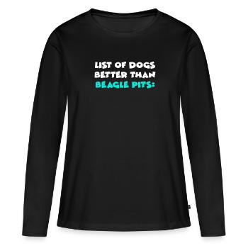 Fosses Beagle - T-shirt manches longues Premium bio Femme - noir - Devant - Julia (174cm)