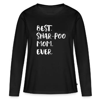 Shar-Poo Mom - Frauen Premium Bio Langarmshirt - Schwarz - Vorne - Julia (174cm)