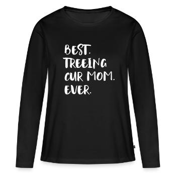 Treeing Cur Maman - T-shirt manches longues Premium bio Femme - noir - Devant - Julia (174cm)