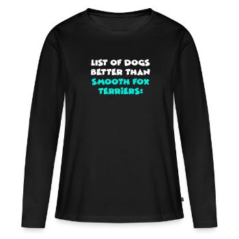 Fox Terriers lisses - T-shirt manches longues Premium bio Femme - noir - Devant - Julia (174cm)