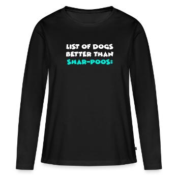 Shar-Poos - Frauen Premium Bio Langarmshirt - Schwarz - Vorne - Julia (174cm)