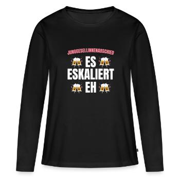 Enterrement de vie de jeune fille mariée drôle dicton - T-shirt manches longues Premium bio Femme - noir - Devant - Julia (174cm)