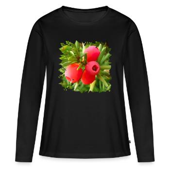 L’if est un conifère natif toxique - T-shirt manches longues Premium bio Femme - noir - Devant - Julia (174cm)