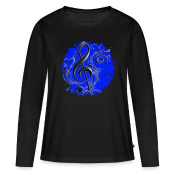 La clef fait partie de la notation musicale - T-shirt manches longues Premium bio Femme - noir - Devant - Julia (174cm)