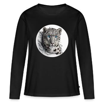 Les léopards des neiges sont des prédateurs majestueux - T-shirt manches longues Premium bio Femme - noir - Devant - Julia (174cm)