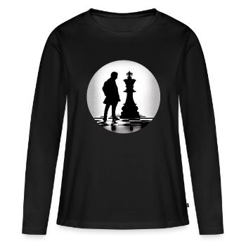 Roi et reine réduits à l’essentiel - T-shirt manches longues Premium bio Femme - noir - Devant - Julia (174cm)