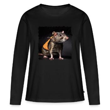 Les rats aiment se câliner pour leur vie - T-shirt manches longues Premium bio Femme - noir - Devant - Julia (174cm)