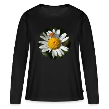 Les fleurs et les insectes sont inextricablement liés - T-shirt manches longues Premium bio Femme - noir - Devant - Julia (174cm)