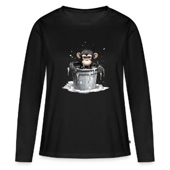 Monkey seeks cooling - Women's Premium Organic Long Sleeve Shirt - black - Front - Julia (174cm)