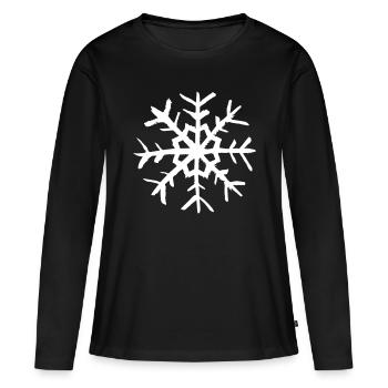 Flocon de neige - T-shirt manches longues Premium bio Femme - noir - Devant - Julia (174cm)