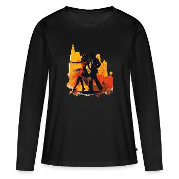 Le Mambo est une danse entraînante - T-shirt manches longues Premium bio Femme - noir - Devant - Julia (174cm)