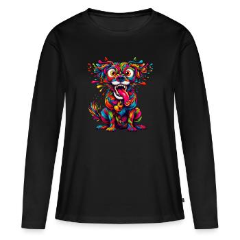 DOG CRAZY COLORFUL COLORFUL RAINBOW BLOB - Women's Premium Organic Long Sleeve Shirt - black - Front - Julia (174cm)