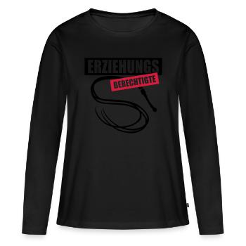 62 Erziehungs-Berechtigte Peitsche - Frauen Premium Bio Langarmshirt - Schwarz - Vorne - Julia (174cm)