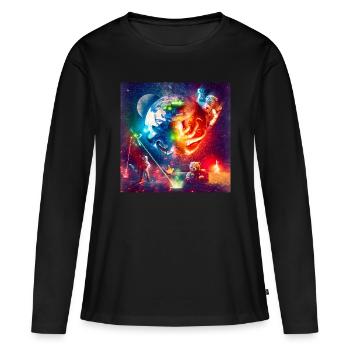 Astro doudou - T-shirt manches longues Premium bio Femme - noir - Devant - Julia (174cm)