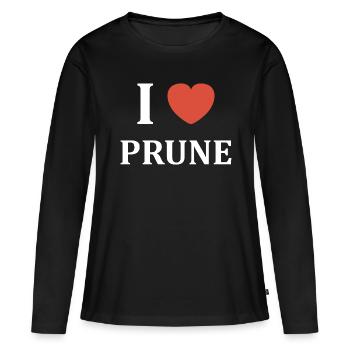 i love Prune - T-shirt manches longues Premium bio Femme - noir - Devant - Julia (174cm)