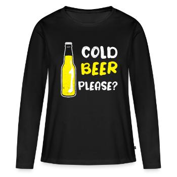 Bière Bière Bière Boire de la bière Alcohol Party - T-shirt manches longues Premium bio Femme - noir - Devant - Julia (174cm)