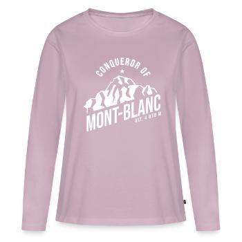 Bezwinger des Mont Blanc - Frauen Premium Bio Langarmshirt - Altrosa - Vorne - Julia (174cm)