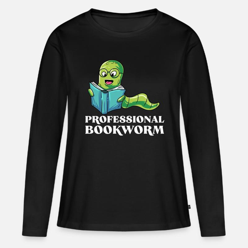 Lesen - Frauen Premium Bio Langarmshirt - Schwarz