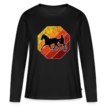 Chevaux de trot Trabrennsport Courses de chevaux - T-shirt manches longues Premium bio Femme - noir - Devant - Julia (174cm)