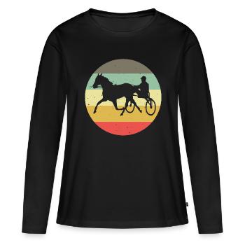 Chevaux de trot Trabrennsport Courses de chevaux - T-shirt manches longues Premium bio Femme - noir - Devant - Julia (174cm)