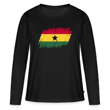 Ghana - T-shirt manches longues Premium bio Femme - noir - Devant - Julia (174cm)