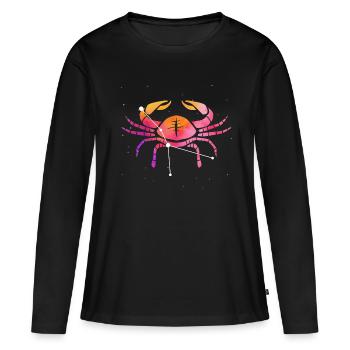 Cancer Signe astrologique Horoscope Astrologie - T-shirt manches longues Premium bio Femme - noir - Devant - Julia (174cm)