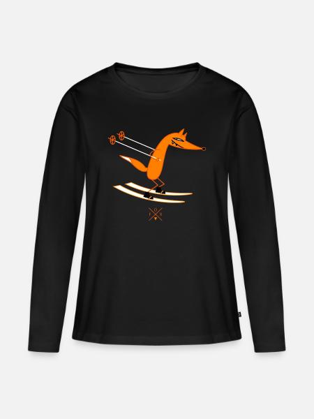 Schlauer Skifahrer (b) - Frauen Premium Bio Langarmshirt - Schwarz