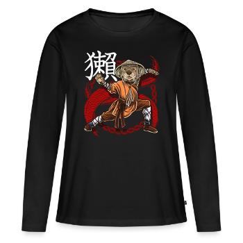 Les donjons du moine Otter - T-shirt manches longues Premium bio Femme - noir - Devant - Julia (174cm)