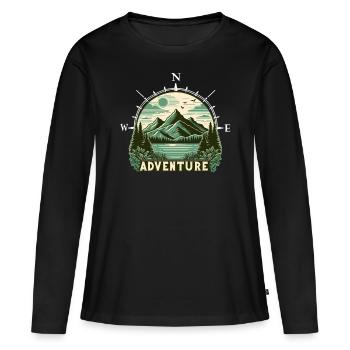 Aventure - T-shirt manches longues Premium bio Femme - noir - Devant - Julia (174cm)