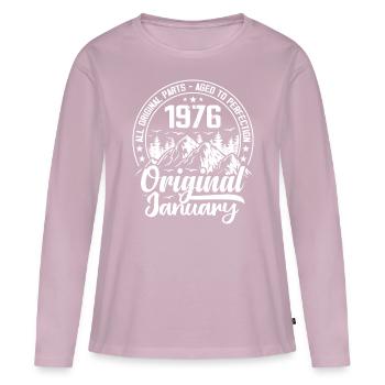 Januar 1976 Original 48 Jahre altes Geburtstagsgeschenk - Frauen Premium Bio Langarmshirt - Altrosa - Vorne - Julia (174cm)