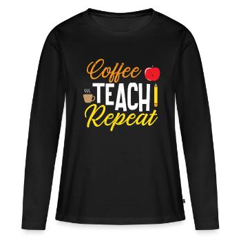 Enseignant École primaire Enseignant Enseignant École secondaire - T-shirt manches longues Premium bio Femme - noir - Devant - Julia (174cm)