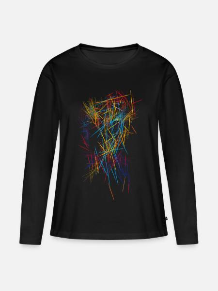Abstrakt - Frauen Premium Bio Langarmshirt - Schwarz