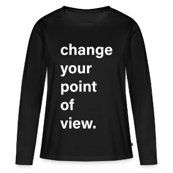 Changez de point de vue - T-shirt manches longues Premium bio Femme - noir - Devant - Julia (174cm)