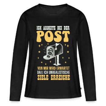 Postboten ICH ARBEITE BEI DER POST VON MIR WIRD - Frauen Premium Bio Langarmshirt - Schwarz - Vorne - Julia (174cm)
