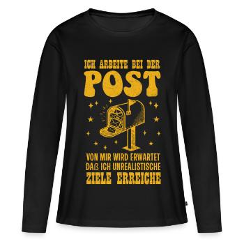 Postboten ICH ARBEITE BEI DER POST VON MIR WIRD - Frauen Premium Bio Langarmshirt - Schwarz - Vorne - Julia (174cm)