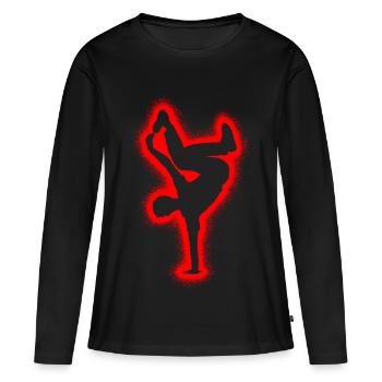 Breakdancing Boys Kids Breakdance - T-shirt manches longues Premium bio Femme - noir - Devant - Julia (174cm)
