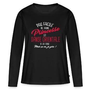 Princesse et danse orientale - T-shirt manches longues Premium bio Femme - noir - Devant - Julia (174cm)