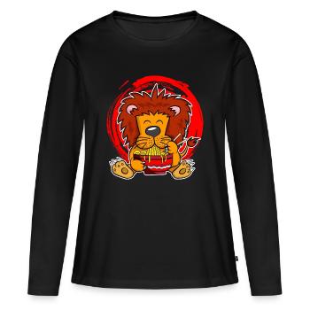 Ramen Life Motiv Löwen Motiv Shirt Ramen Noodle - Frauen Premium Bio Langarmshirt - Schwarz - Vorne - Julia (174cm)