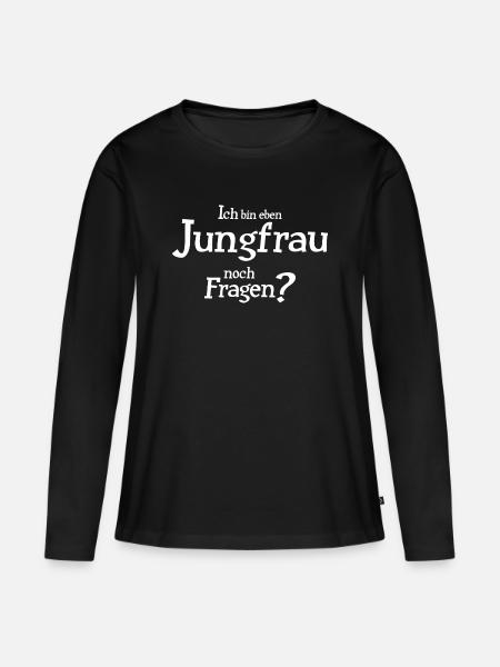 Sternzeichen Jungfrau - Frauen Premium Bio Langarmshirt - Schwarz