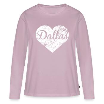 Herz Dallas - Frauen Premium Bio Langarmshirt - Altrosa - Vorne - Julia (174cm)