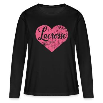 Lacrosse - Frauen Premium Bio Langarmshirt - Schwarz - Vorne - Julia (174cm)