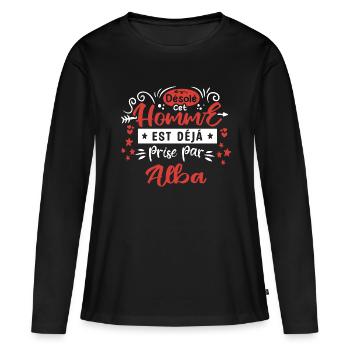 Cadeau Homme déja pris par Alba - T-shirt manches longues Premium bio Femme - noir - Devant - Julia (174cm)