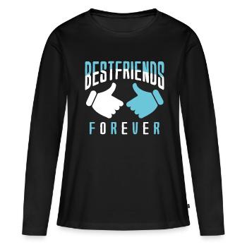 Beste Freunde Best Buds Beste Freundinin - Frauen Premium Bio Langarmshirt - Schwarz - Vorne - Julia (174cm)