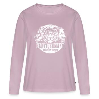 Bärtiger Mann, Bär Tiger Mann, Vater, Papa - Frauen Premium Bio Langarmshirt - Altrosa - Vorne - Julia (174cm)