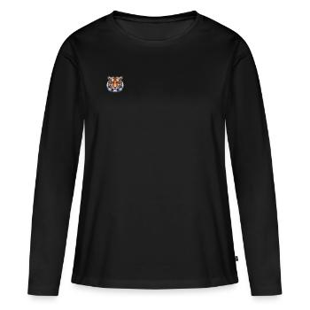 Polygone de tigre - T-shirt manches longues Premium bio Femme - noir - Devant - Julia (174cm)