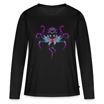 Psytrance Goa Trance Gift Festival psychédélique - T-shirt manches longues Premium bio Femme - noir - Devant - Julia (174cm)