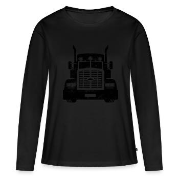 Truck fernfahrer lkw lastwagen - Frauen Premium Bio Langarmshirt - Schwarz - Vorne - Julia (174cm)